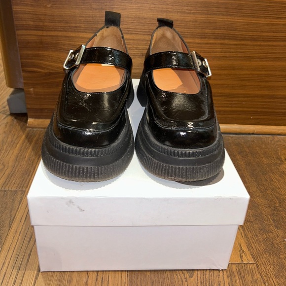 New in box Ganni Mary Jane creeper platform loafers size 40 - Picture 3 of 6